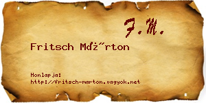 Fritsch Márton névjegykártya